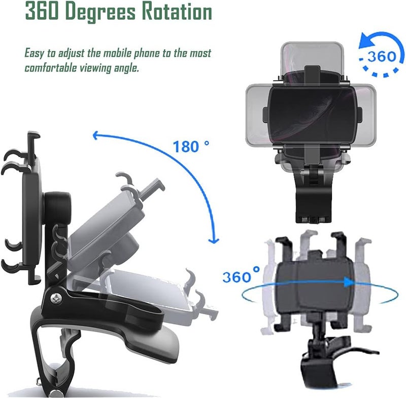 YAOKEEP Universal Car Phone Holder Mount,360 Degrees Rotation Dashboard Phone Holder [Upgrade Clip Never Fall],car Phone Mount for iPhone,Samsung,Google,Nokia,and 4 to 7" Smartphones - Image 3